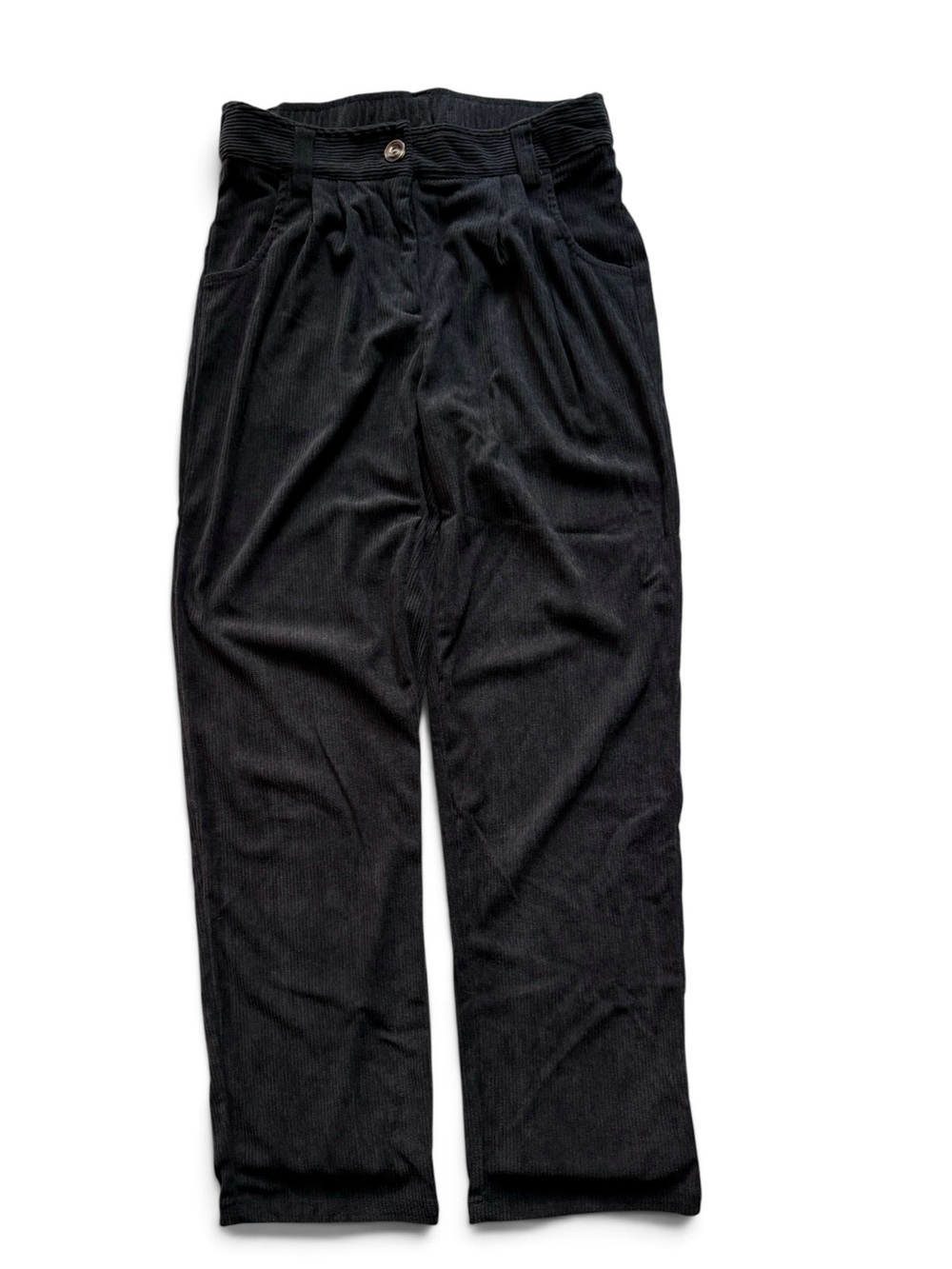 Halara Black Zipper Pocket Corduroy Casual Pants size S Tall Small Tall NEW